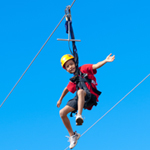 young boy on the zipline